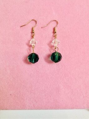 Emerald Green Crystal Drop Earrings